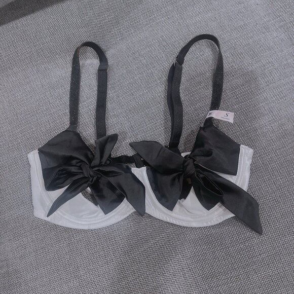 Victoria's Secret Dream Angels Satin Unlined Black Tie Bow Balconette Bra Small - Picture 3 of 3